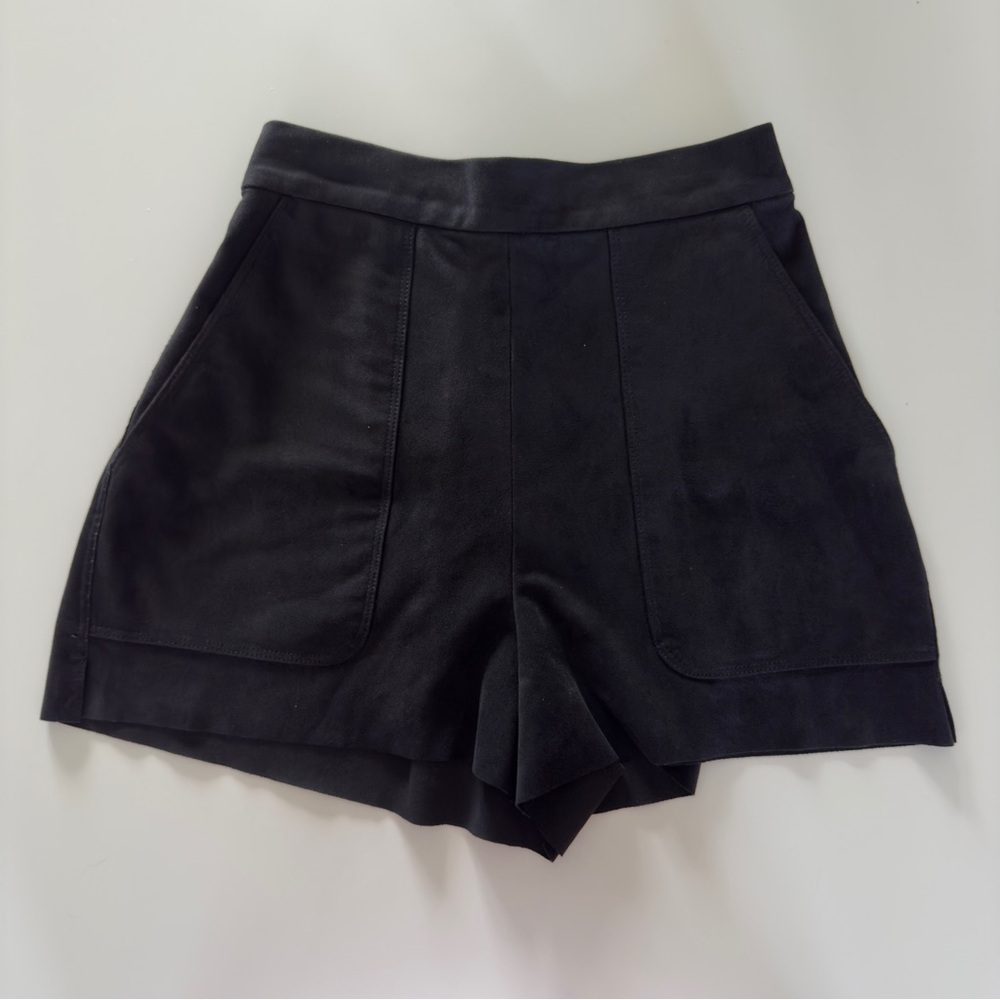 Wilfred High Waist Black Suede Shorts